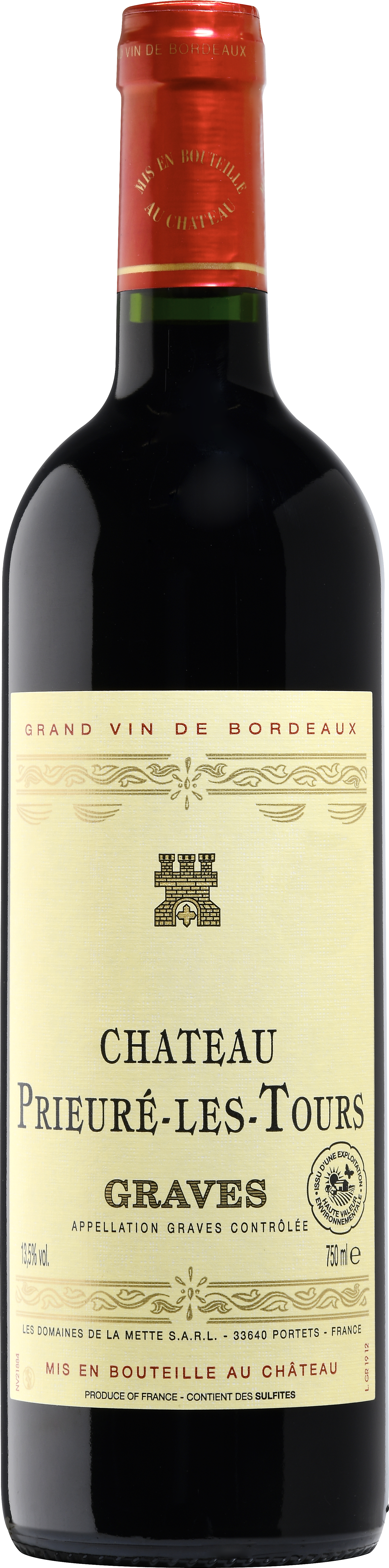  GRAVES AOP ROUGE CHÂTEAU PRIEURÉ LES TOURS 2019 code EAN 3,19237E+12 