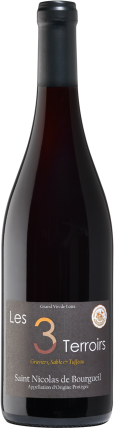  SAINT-NICOLAS-DE-BOURGUEIL AOP ROUGE LES 3 TERROIRS GRAVIERS, SABLE & TUFFEAU 2024 code EAN 3,33848E+12 