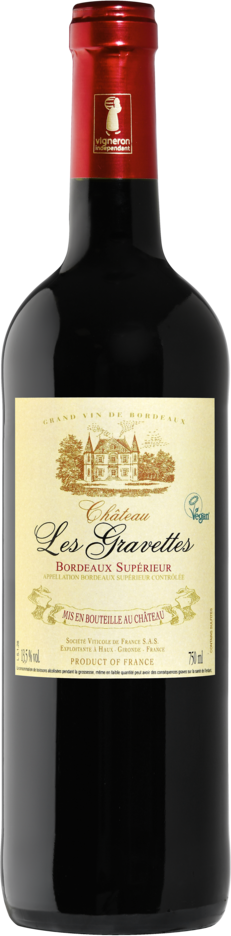  BORDEAUX SUPÉRIEUR AOP ROUGE CHÂTEAU LES GRAVETTES 2018 code EAN 3,34799E+12 
