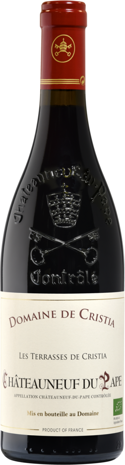  CHÂTEAUNEUF-DU-PAPE AOP ROUGE DOMAINE DE CRISTIA CUVÉE LES TERRASSES DE CRISTIA 2024 code EAN 3,70069E+12 