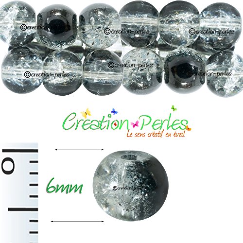 CREATION-PERLES Lot 200 Perles Craquelées en Ve...