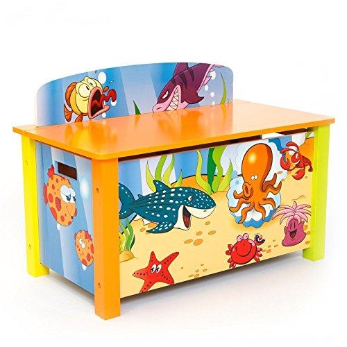 Coffre à jouets en bois meuble chambre enfant m...