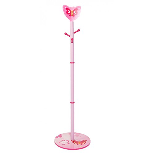 Porte manteau pour enfant motif papillon rose h...
