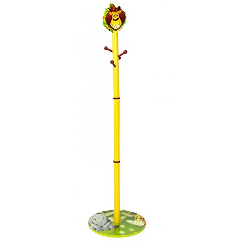 Porte manteau pour enfant motif jungle jaune ve...