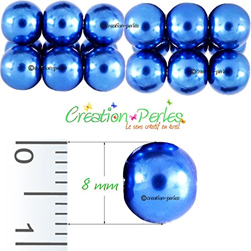 Lot 120 Pc Perles 8 mm en Verre Nacrées Bijoux ...