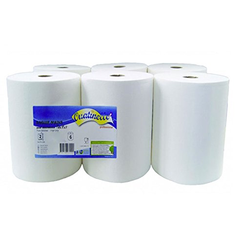 Essuie-mains pure ouate 2x18g/m² - Carton de 6 ...