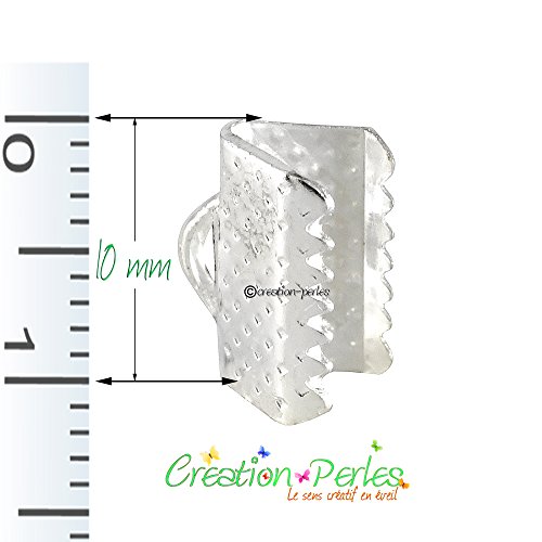 EMBPR10 CRÉATION PERLES 100 Embouts à Serrer Pince Griffes Ruban Biais Tissu Méta (Argenté) 3008784065335 (3008784065335)