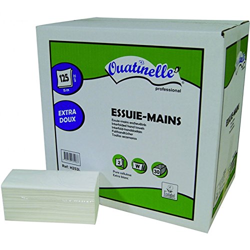 3750 Essuie-mains lisse pliés en W blanc 2x19g/...