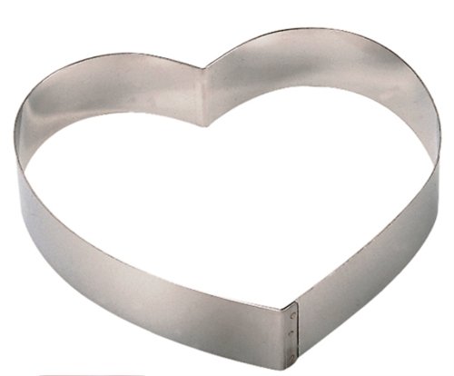 3077.18 cercle inox 'cœur' - ht. 4 cm - ø 18 cm