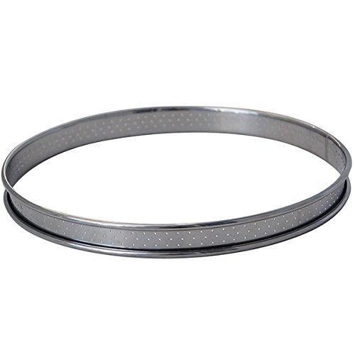 de Buyer 3093.24 Cercle à Tarte Perforé Bord Roulé Inox Hauteur 2 cm Diamètre 24 cm 3011243093244 De Buyer