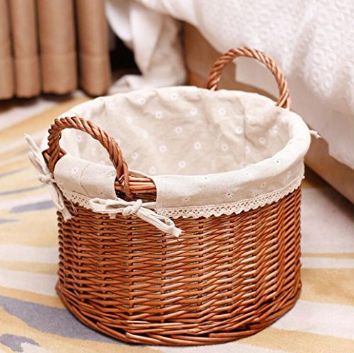 Panier de rangement en rotin tissé snack magazi...