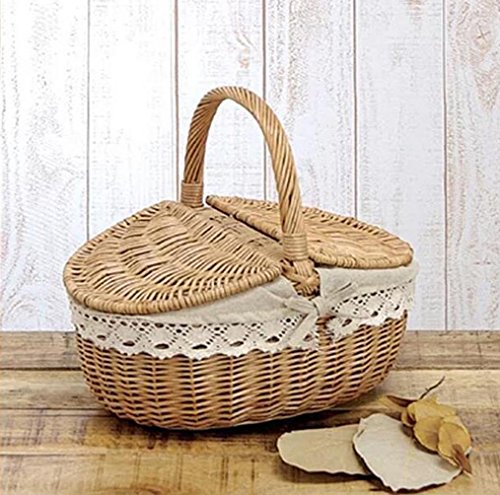 Tissés panier panier de pique-nique , wood