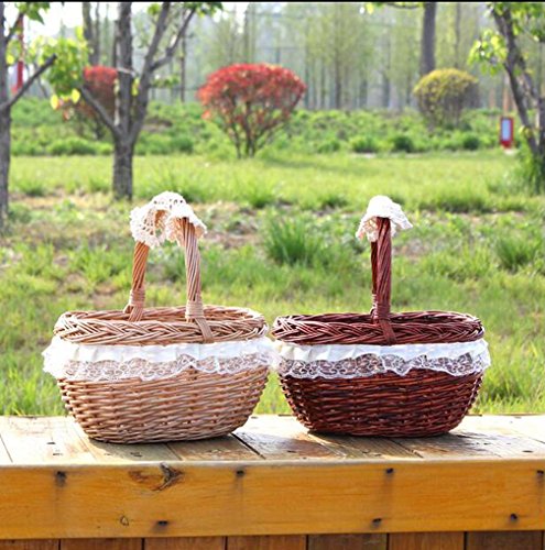 La main rotin tissé oeufs fruits et légume pani...