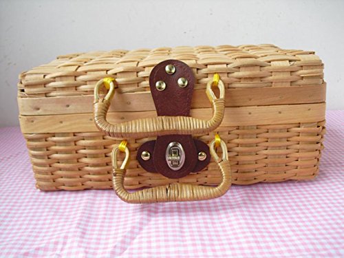 Panier de panier pique-nique valise tissés à la...