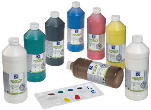 - assortiment gouache liquide 8 flacons de 1 litre