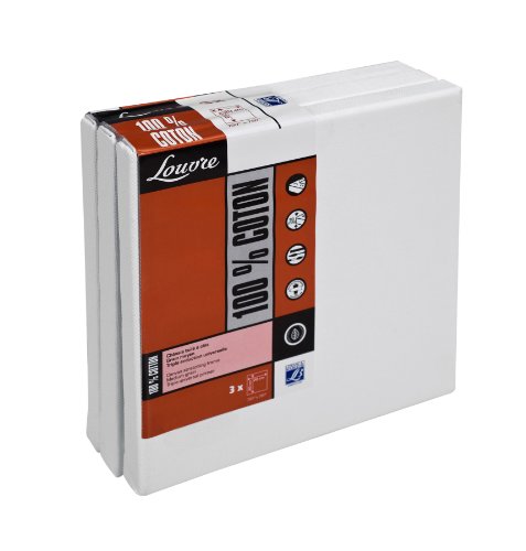 Louvre lot de 3 châssis 20 x 20 cm agrafes au dos