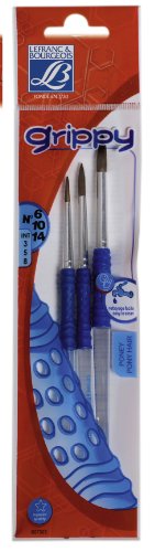 L&B Education - 807303 - loisir créatif - assortiment de pinceaux grippy poney education rond n°6/10/14 code EAN 3013648073036 