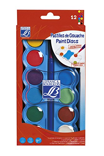 - boite de gouache 12 pastilles de 30mm + 1 pin...