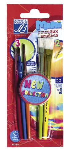 - 5 mini pinceaux poney 2/6/8 + soie de porc 8/10