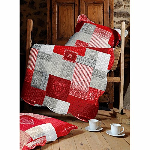LOVELY CASA Lovely Casa P47118002 Arkansas Boutis Couvre-Lit Coton Rouge 240 x 220 cm code EAN 3014627819973 