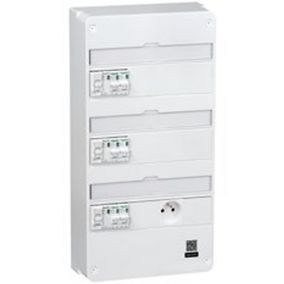  Tableau électrique pré-équipé et pré-câblé Schneider Electric 3 rangées - 9 modules + 1 prise code EAN 3014722128871 