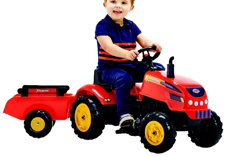 TRACTEUR À PÉDALES X-TRACTOR AVEC REMORQUE