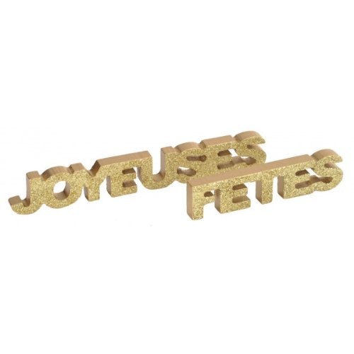 Décor de Table Joyeuses Fêtes - Or - Taille Unique