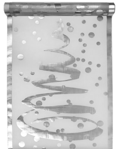 Chemin de table organza sapin argent
