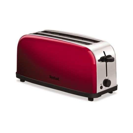 TEFAL Grille-pain rouge inox TL330511