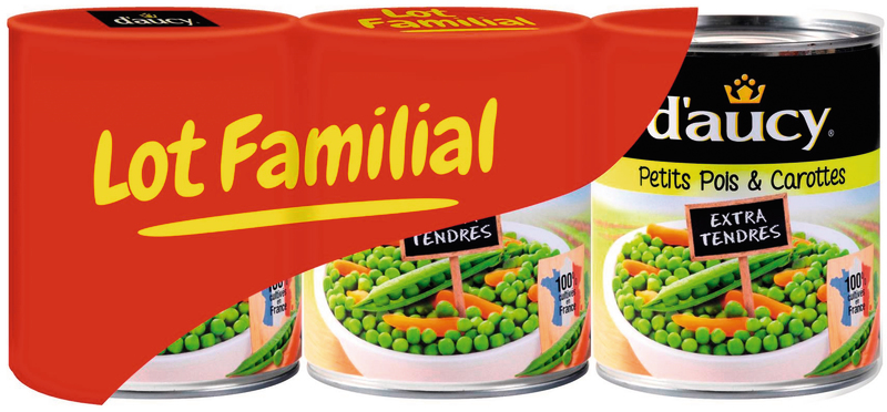 PETITS POIS & CAROTTES EXTRA TENDRES D'AUCY