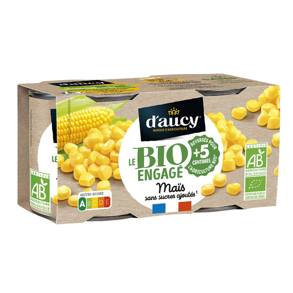 Maïs sans sucres ajoutés
Le Bio engagé