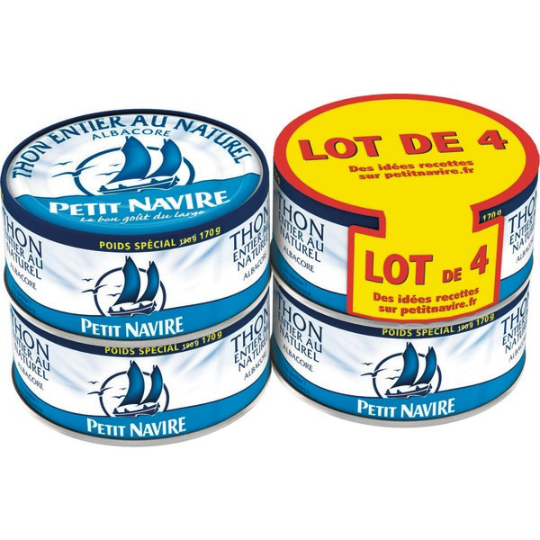 THON ENTIER AU NATUREL ALBACORE PETIT NAVIRE