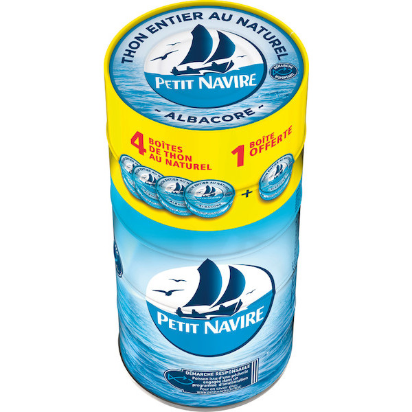 PETIT NAVIRE Thon Albacore entier au naturel Démarche Responsable code EAN 3019081240264 