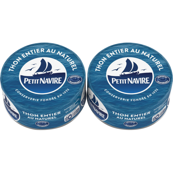 PETIT NAVIRE Thon entier au naturel Démarche Responsable code EAN 3019081240806 