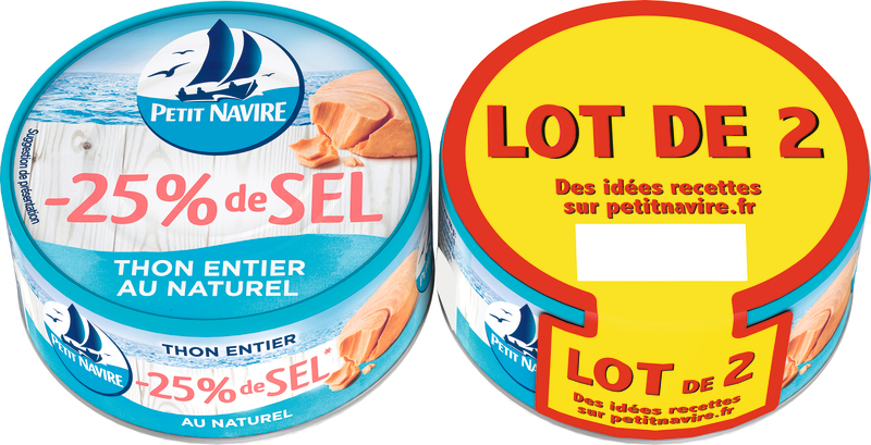 THON ENTIER AU NATUREL - 25 % DE SEL petit navire