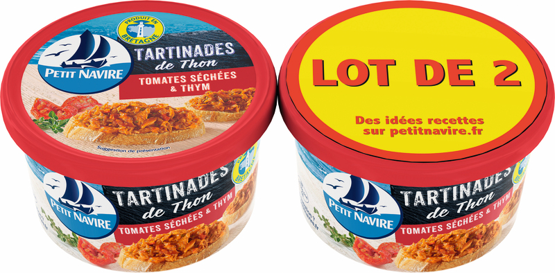 petit navire TARTINADES DE THON TOMATES SÉCHÉES & THYM petit navire code EAN 3019081241476 