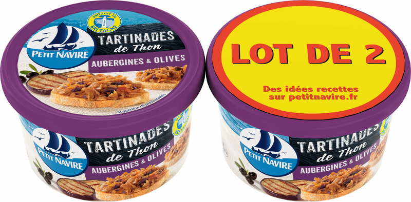 TARTINADES DE THON AUBERGINES & OLIVES petit na...
