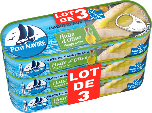 PETIT NAVIRE Filets de maquereaux sans arôme ajouté code EAN 3019082000416 