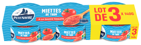 PETIT NAVIRE MIETTES DE THON  SAUCE TOMATE
 code EAN 3019089044086 