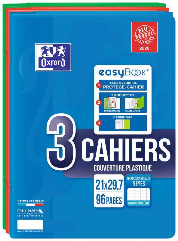 LOT 3 CAHIERS  A4 SEYES  96 P EASYBOOK OXFORD