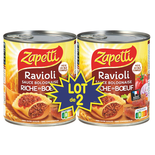 ZAPETTI Ravioli Sauce Bolognaise
 code EAN 3021690029390 