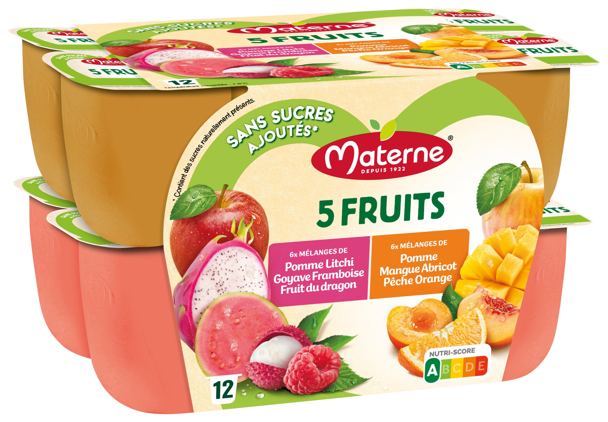 Compotes sans sucres ajoutés 5 fruits 