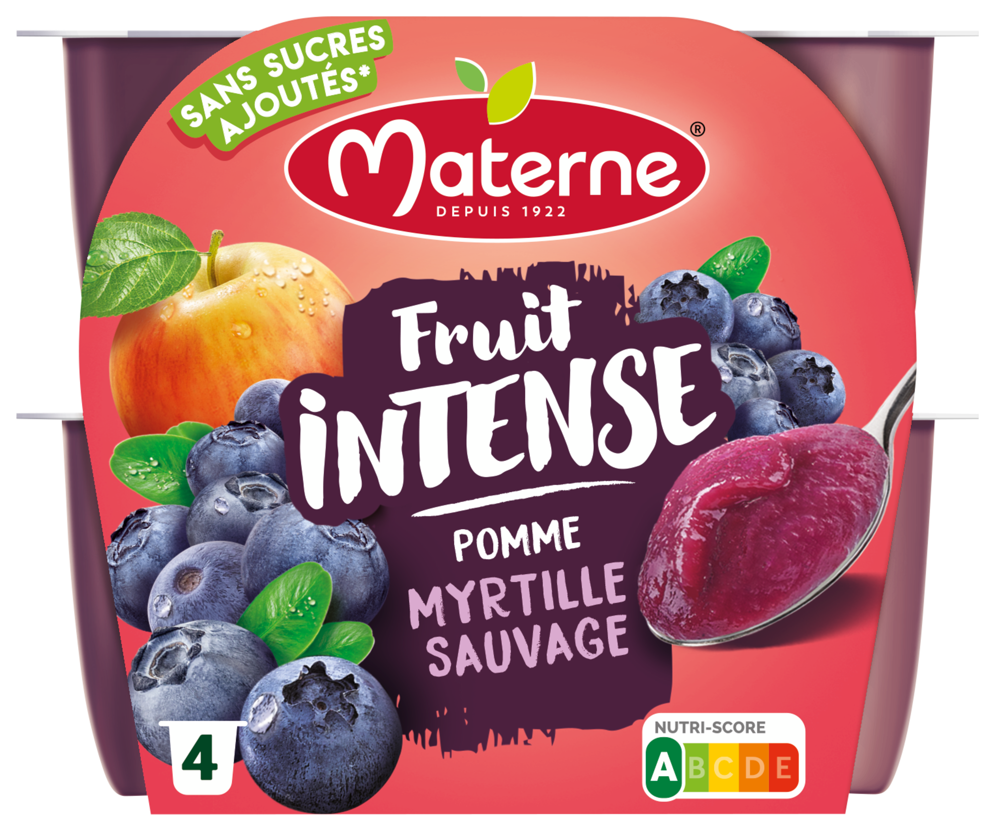 Compotes Fruit intense Pomme myrtille sauvage