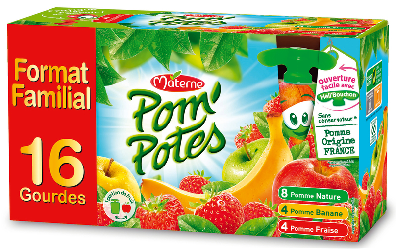 GOURDES POM'POTES POMME, POMME BANANE, POMME FR...