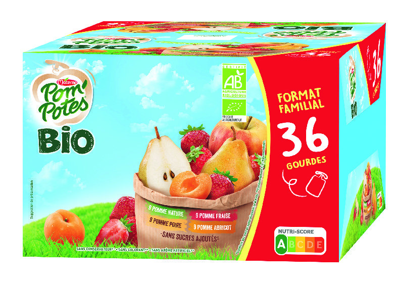  ASSORTIMENT DE COMPOTES BIO "POM'POTES"* code EAN 3021762436132 