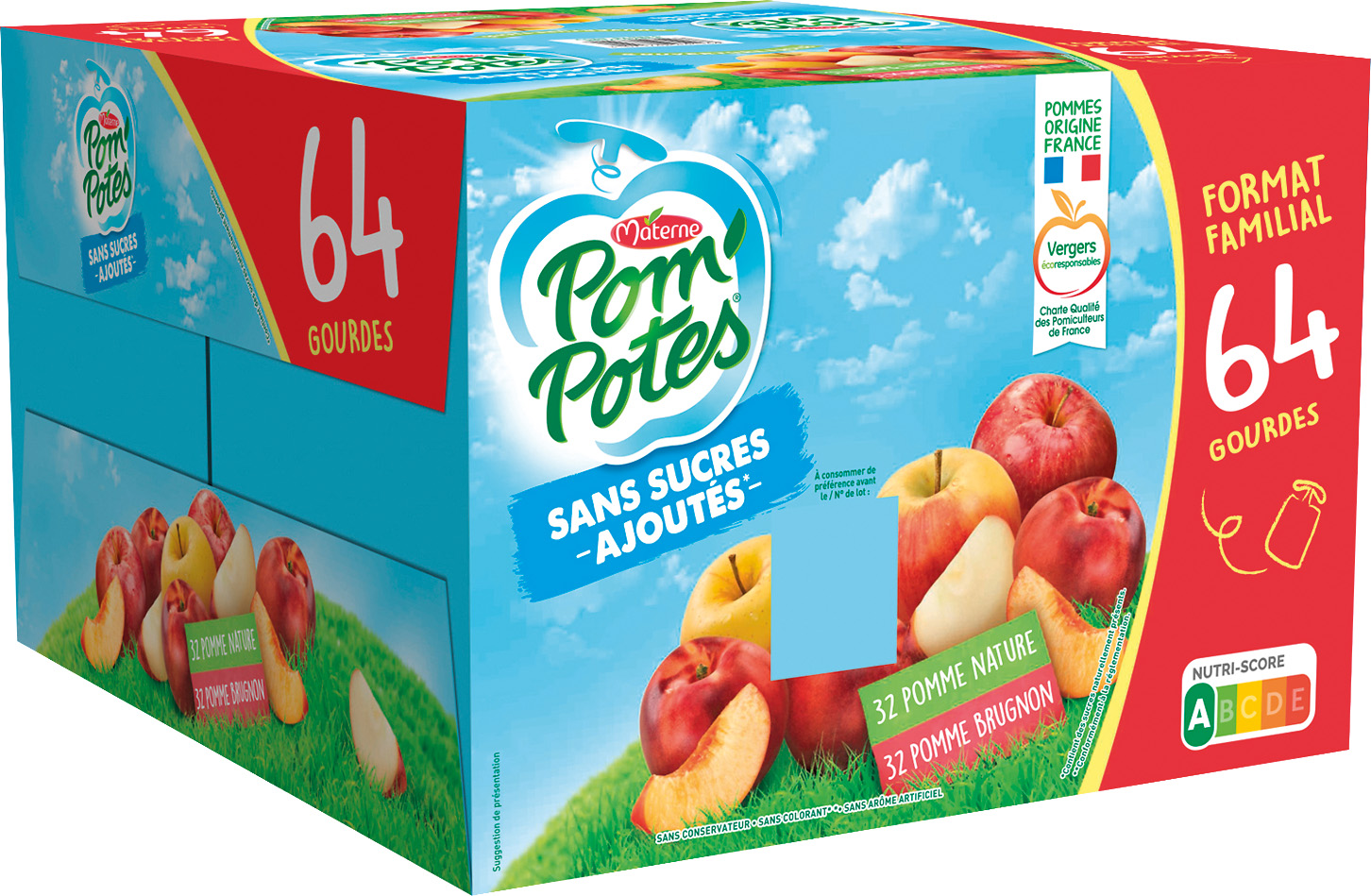  POM'POTES SANS SUCRES AJOUTES MATERNE code EAN 3021762464357 