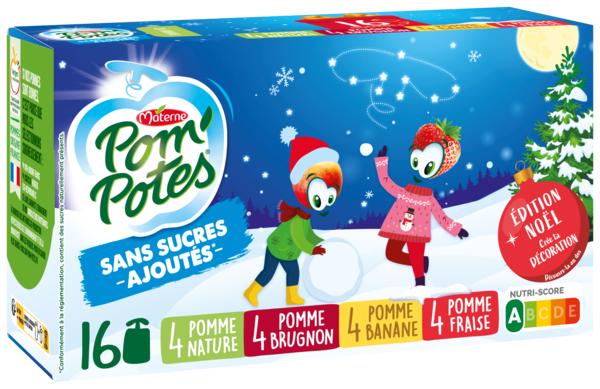COMPOTE SANS SUCRE AJOUTÉS POMME, POMME FRAISE, POMME BRUGNON, POMME BANANE
3021762516094 POM'POTES COMPOTE SANS SUCRE AJOUTÉS POMME, POMME FRAISE, POMME BRUGNON, POMME BANANE
3021762516094 POM'POTES