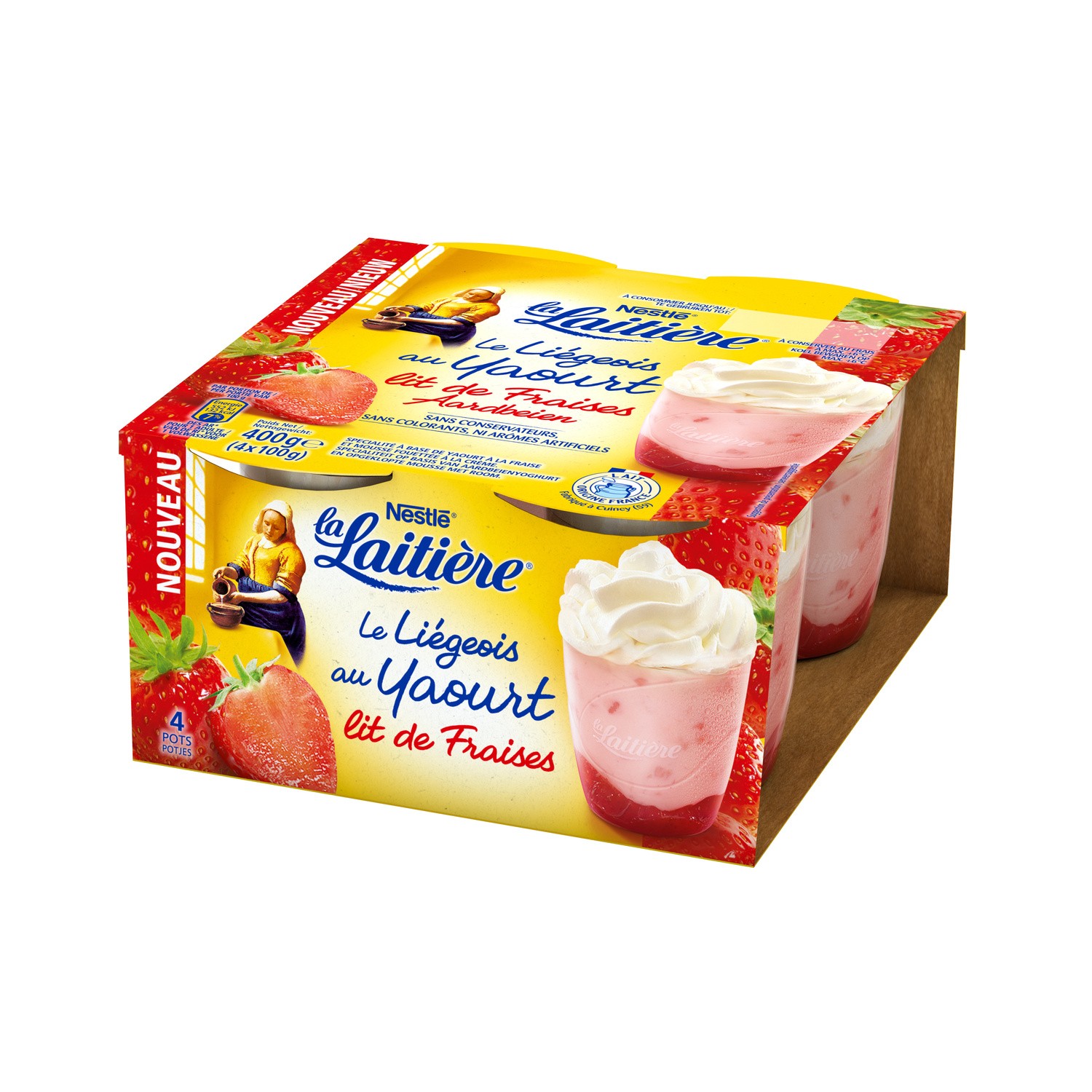 Yaourts sur lit de fraise Le Liégeois LA LAITIERE