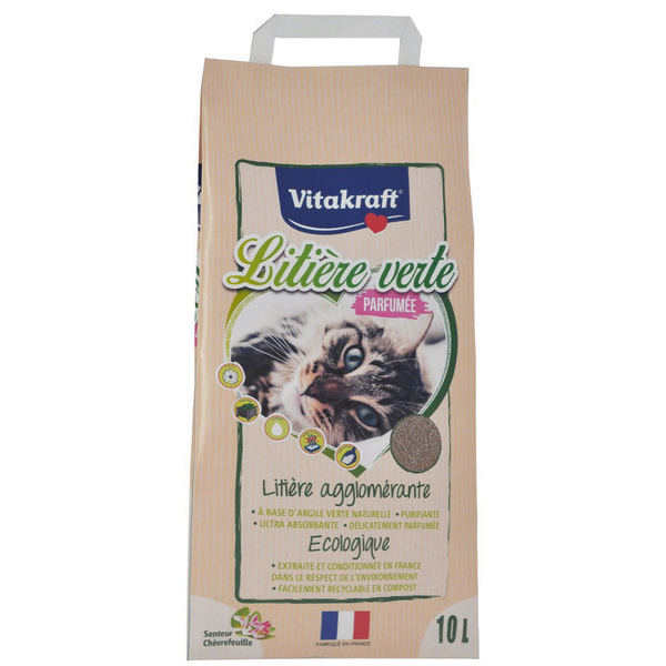 Litière agglomérante à base d'argile verte natu...