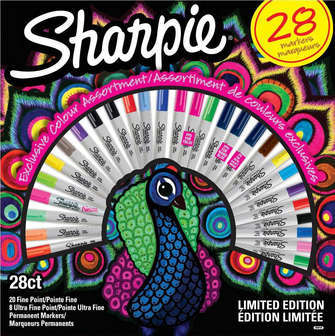 28 marqueurs Sharpie Paon